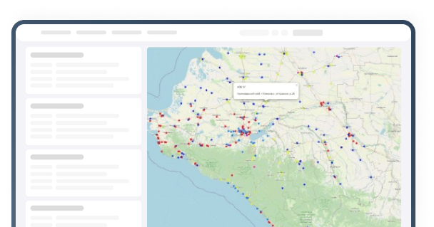 Пример экрана с картой